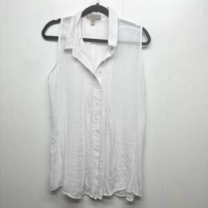 Cristina B. Womens Top XL Pin Tuck Lightweight Beachy Coastal Nautical Capsule